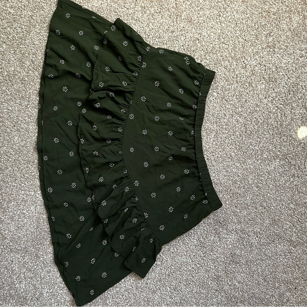 Green Floral Women's Skirt